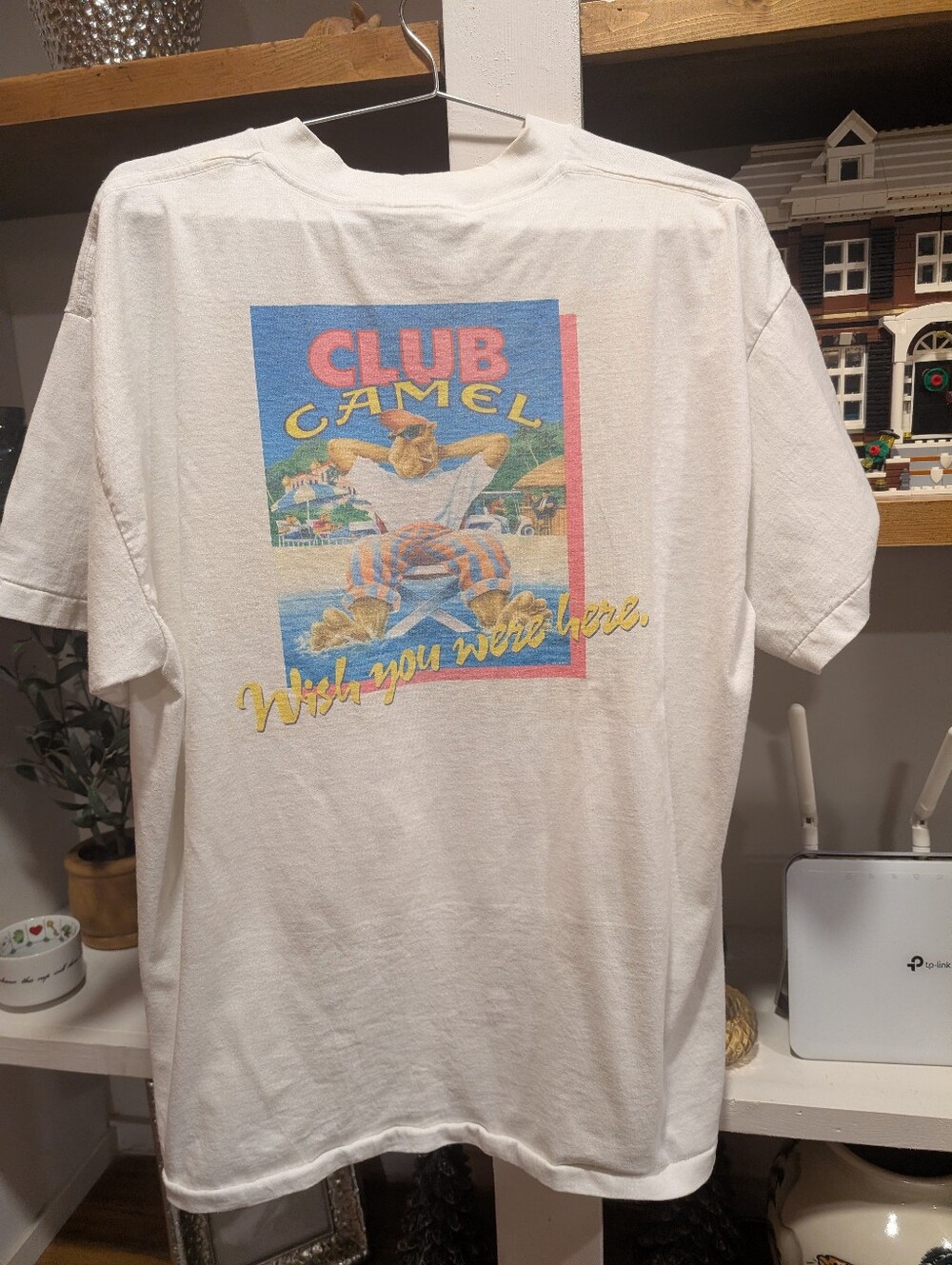 Vintage 1991 Club Camel Wish You Were Here T Shirt XL USA Made SlightlyYellowed